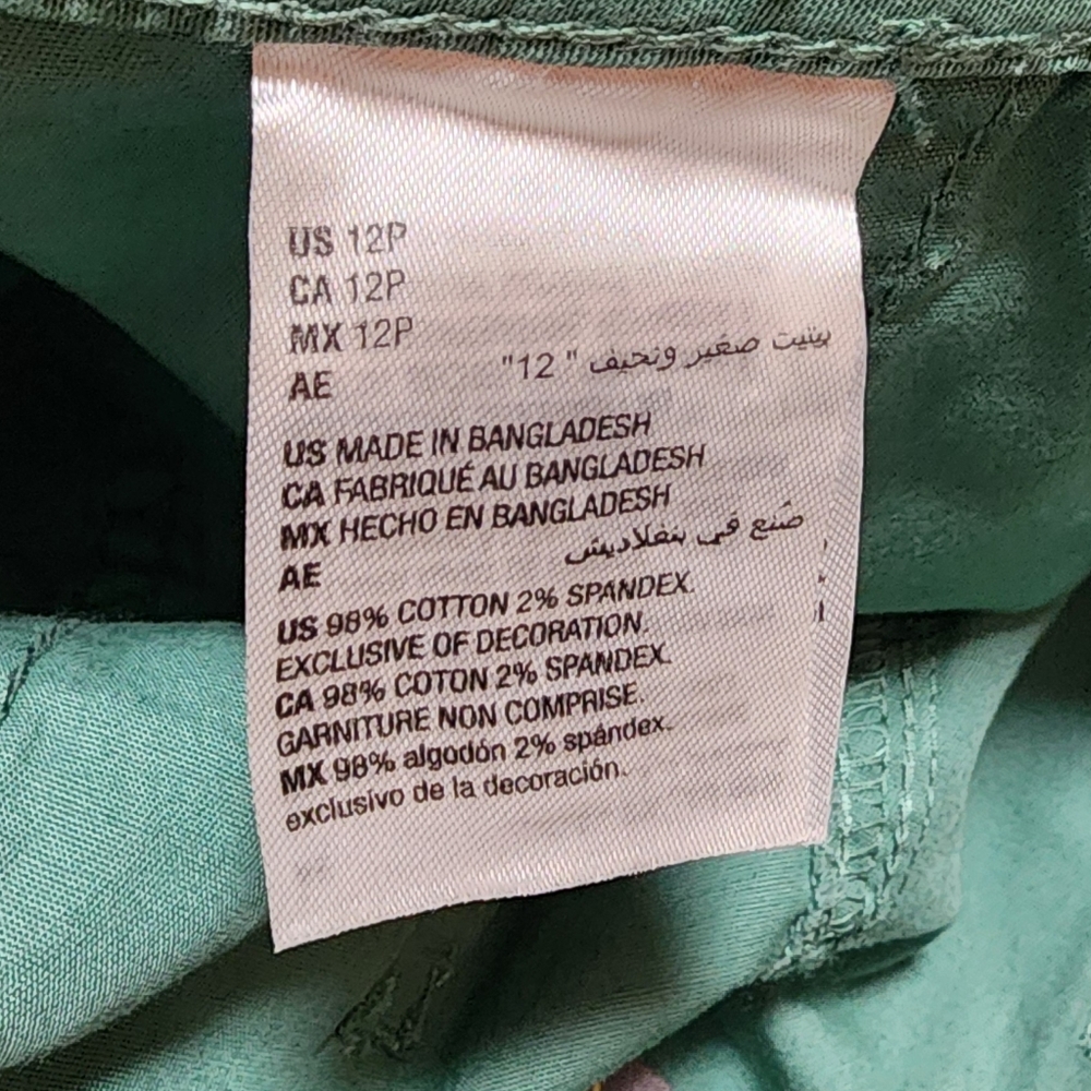 Style & Co Petite Mid-Rise Tie-Hem Capri Pants Straight Leg Kendal Green 12P 14P - Picture 13 of 13